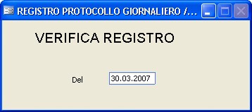 protocollo giornaliero verifica registro